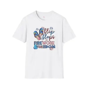 Flip Flops, Freedom, 4th of July,  Softstyle T-Shirt