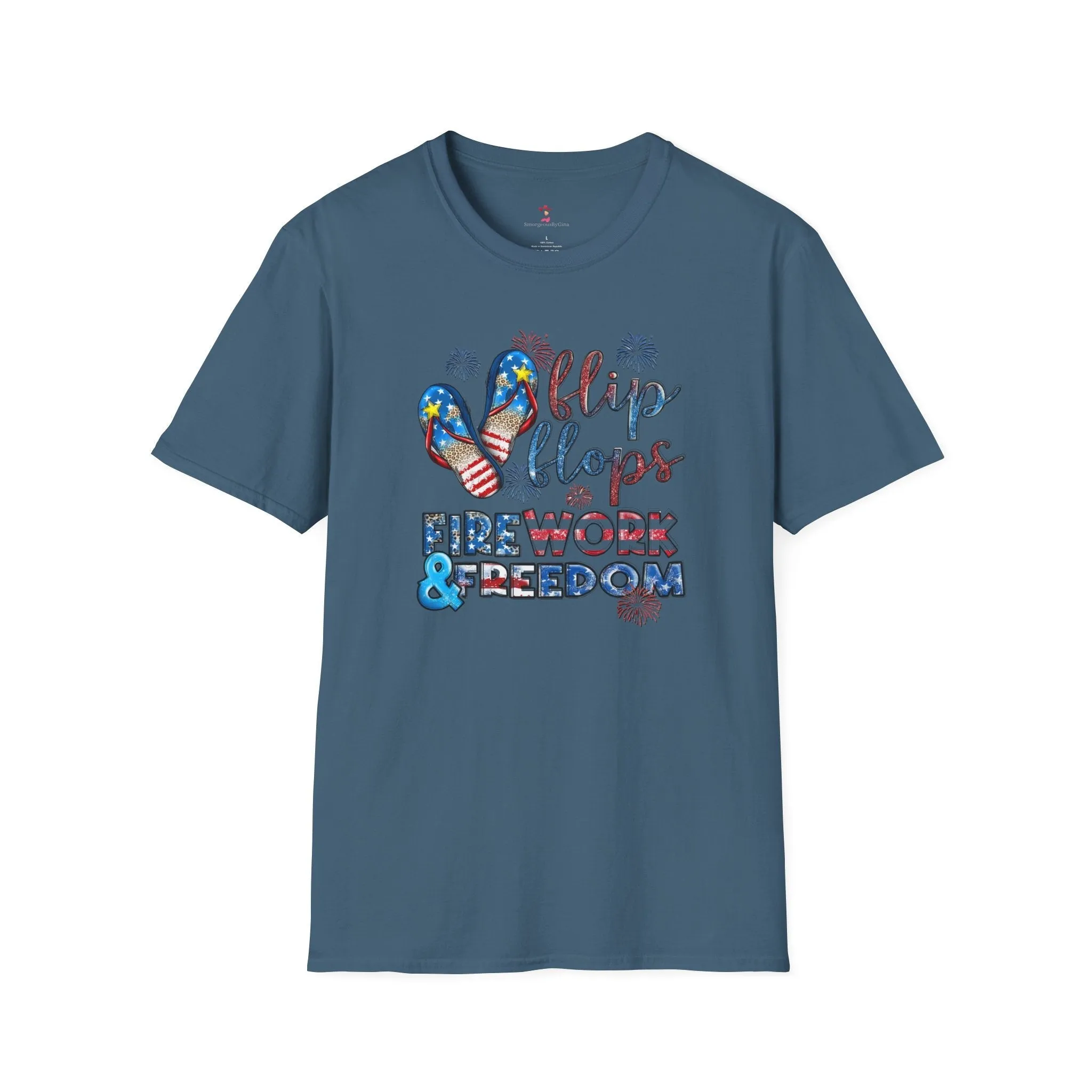 Flip Flops, Freedom, 4th of July,  Softstyle T-Shirt