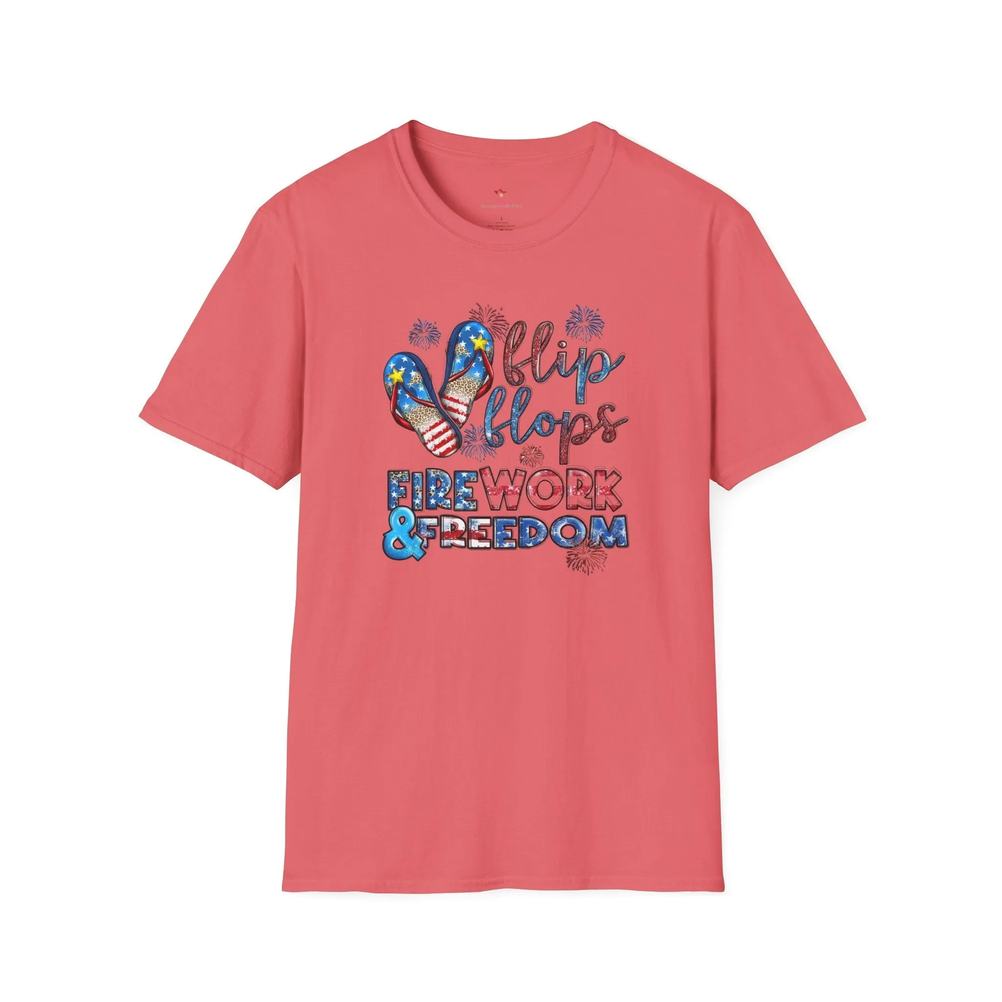 Flip Flops, Freedom, 4th of July,  Softstyle T-Shirt