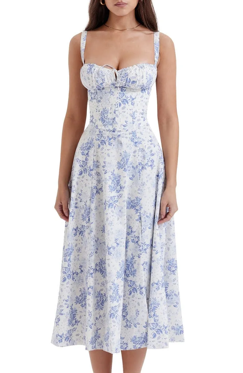 Floral Bustier Midriff Waist Shaper Dress – Hot Sale 50% Off