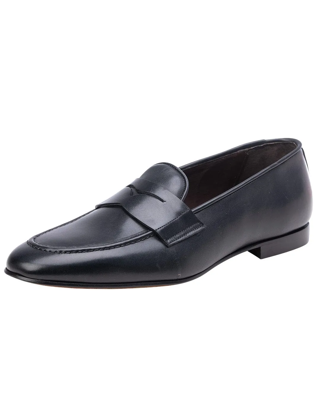 Gagliardi Black Made in Italy Penny Loafers