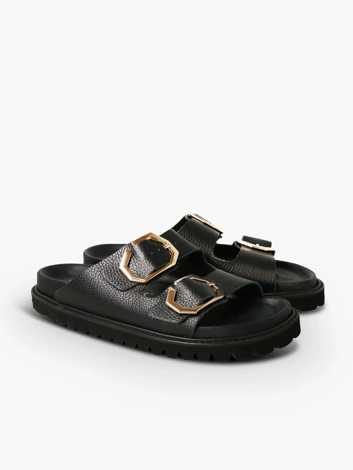 Genuins - G106270 Black Leather Mule