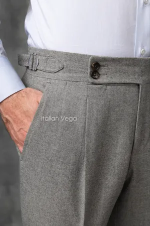 Grey Signature Flannel Gurkha Pants by Italian Vega®