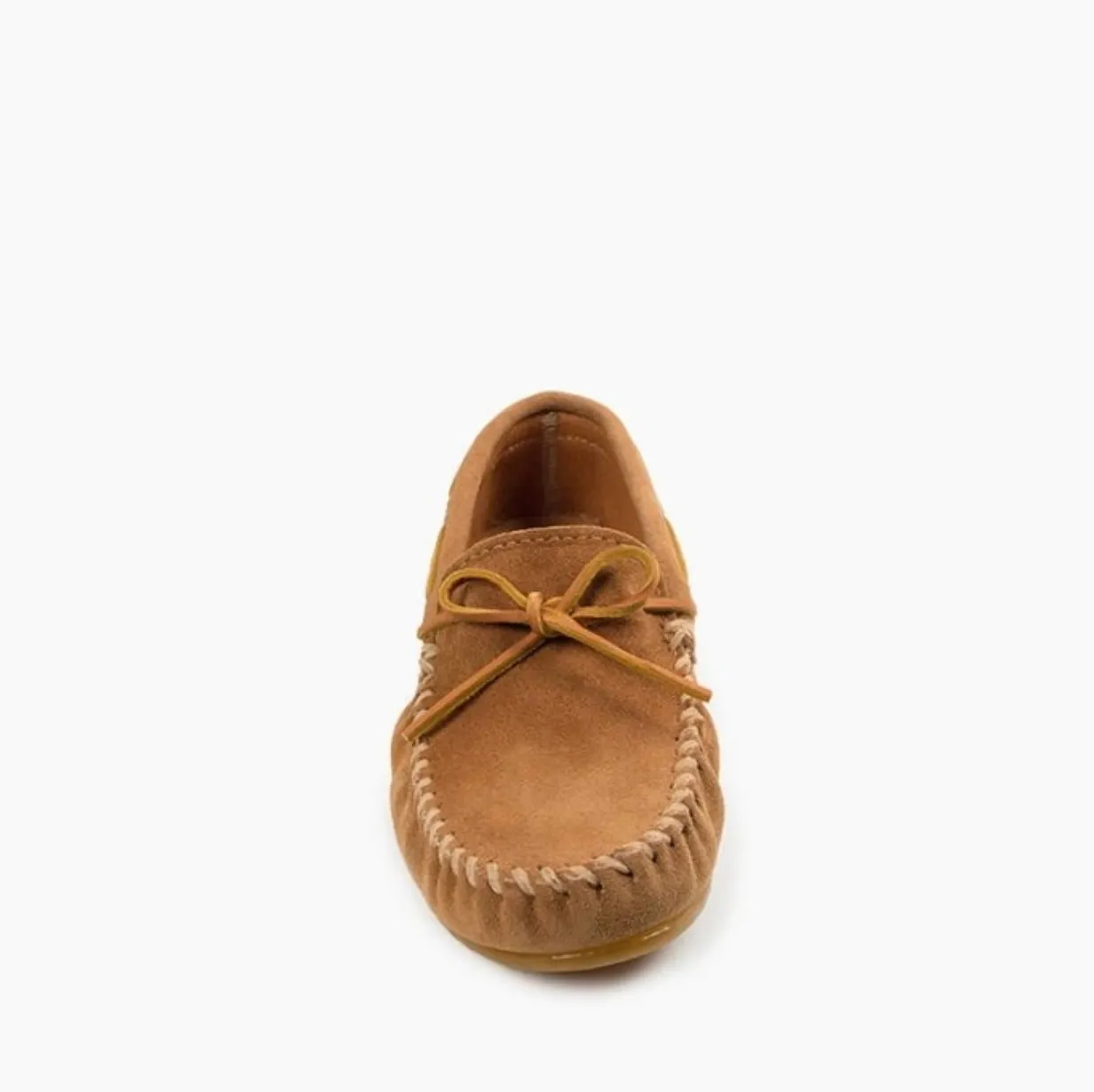 Guy's Minnetonka Moccasins 917T - Classic Suede Moccasin - Taupe