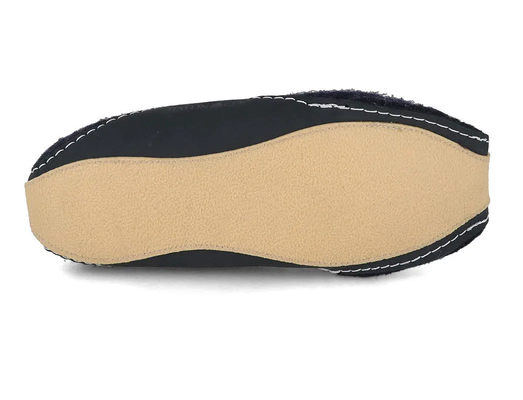 HAFLINGER Unisex Boiled wool Slippers 'Pocahontas', captain blue