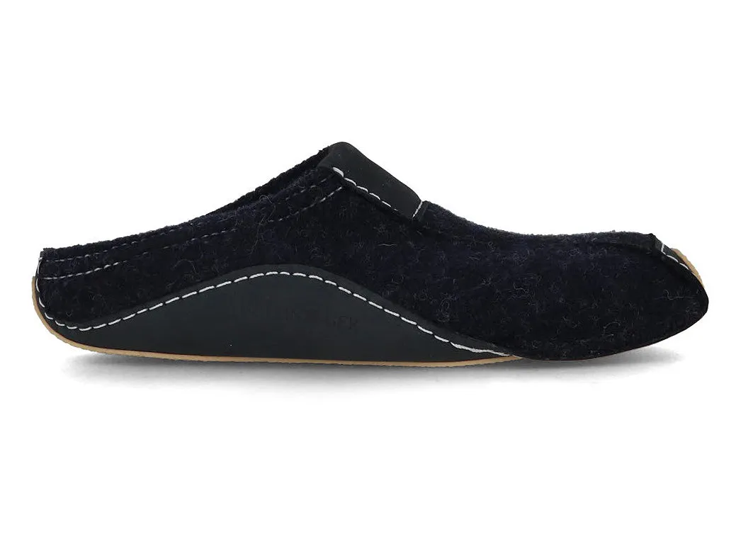 HAFLINGER Unisex Boiled wool Slippers 'Pocahontas', captain blue