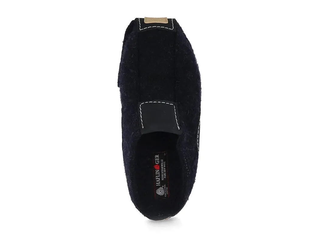 HAFLINGER Unisex Boiled wool Slippers 'Pocahontas', captain blue