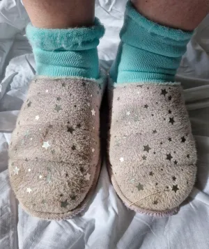 Heavily Worn Pink Slippers - Medium Scent UK6