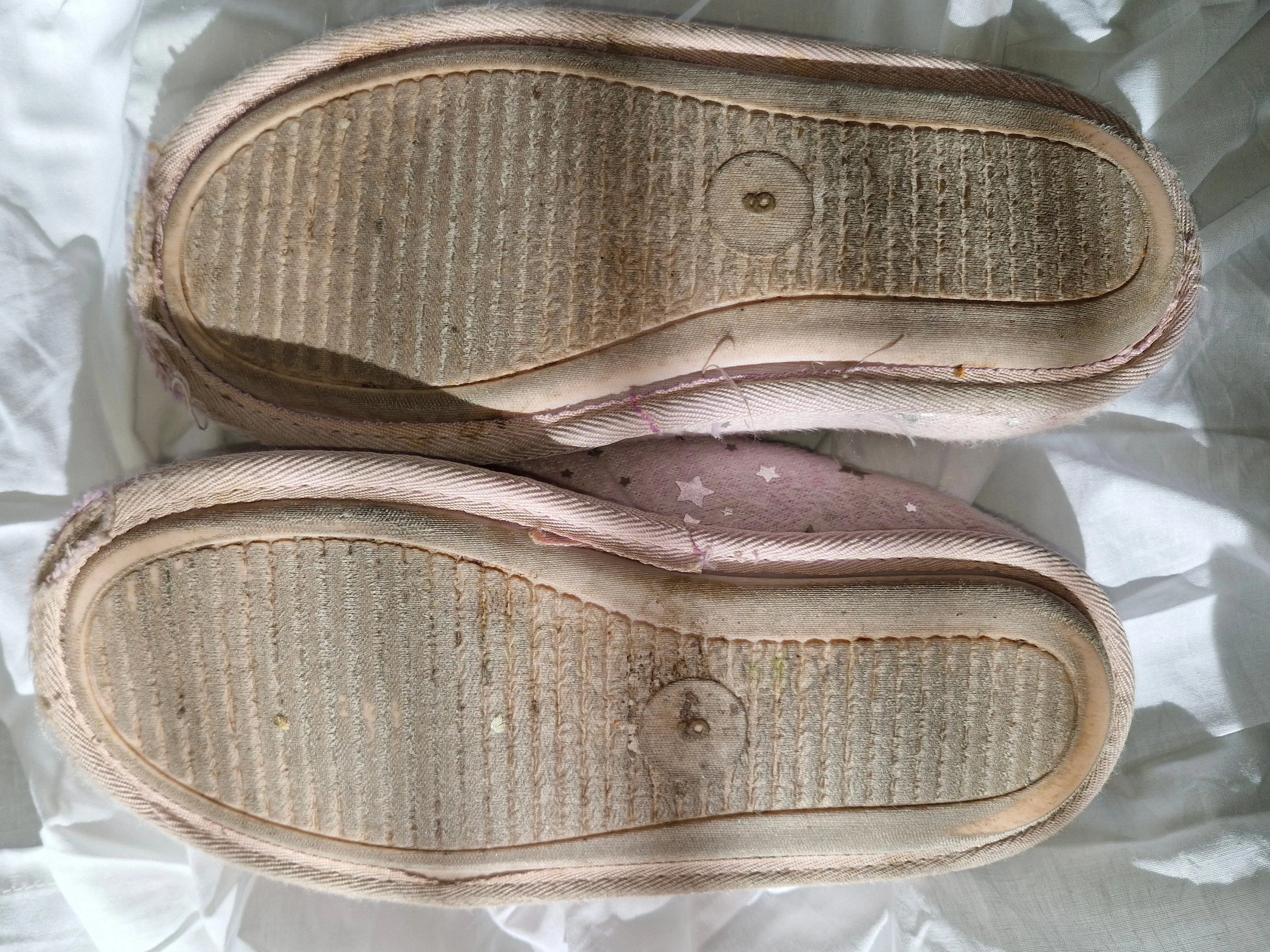 Heavily Worn Pink Slippers - Medium Scent UK6