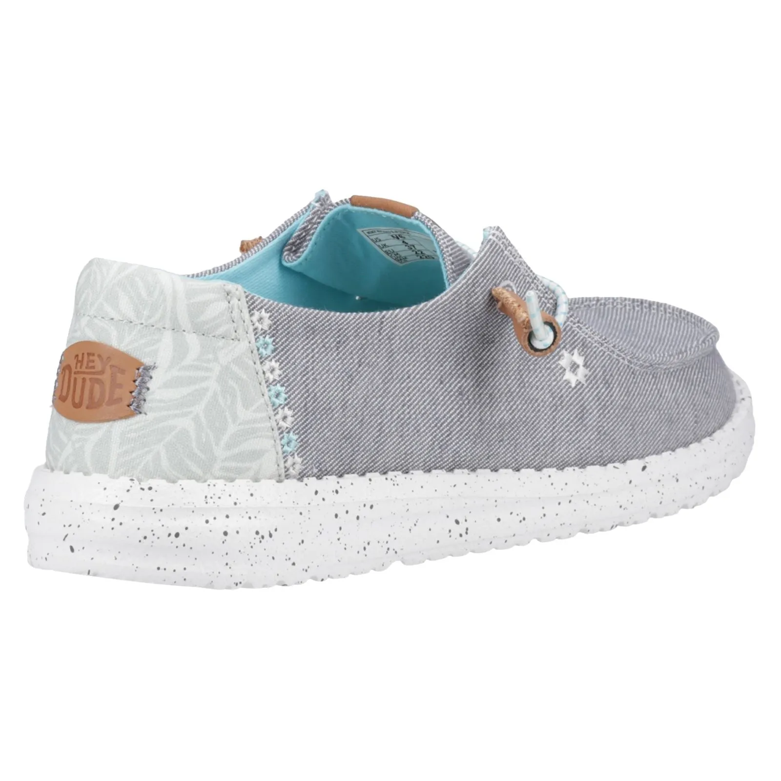 HEYDUDE Wendy Heathered Slub Tropical Linen/Lyocell/Cotton Women's Grey Loafers