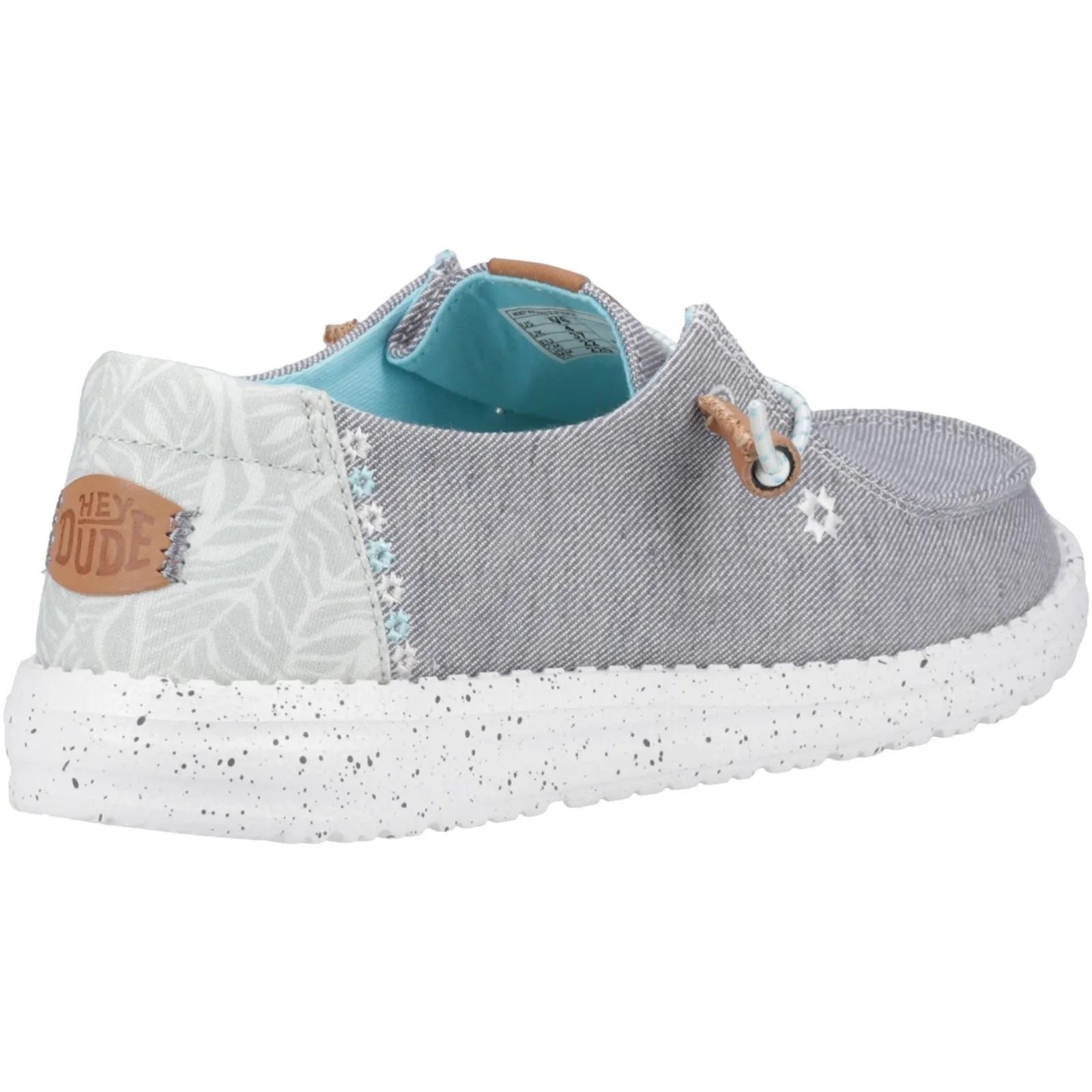 HEYDUDE Wendy Heathered Slub Tropical Linen/Lyocell/Cotton Women's Grey Loafers