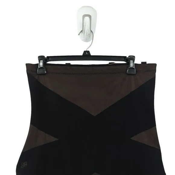 HONEYLOVE Women 1x Plus Superpower Shorts Runway Black Nude Compression Flexible