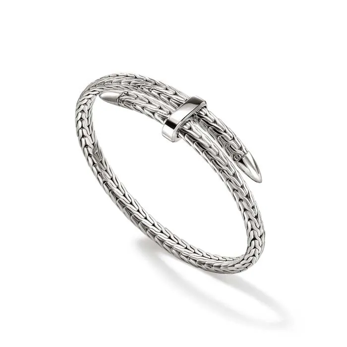 John Hardy Spear Flex Cuff Bracelet in Sterling Silver - Size Large