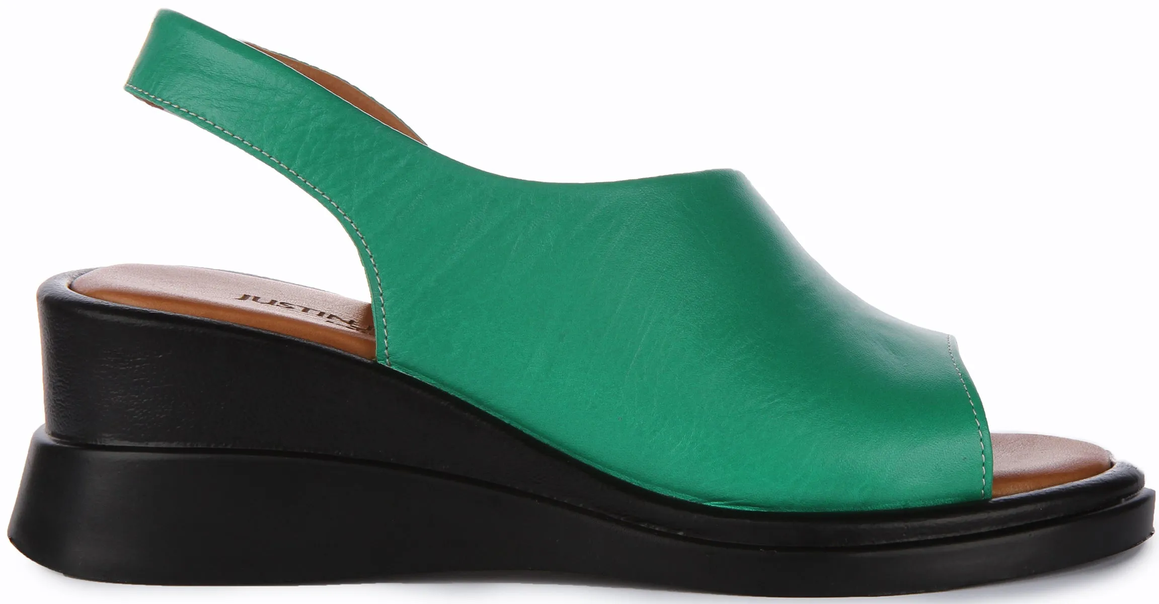 Justinreess England Nessa Wedge Sandal In Green For Women | Secret Sale