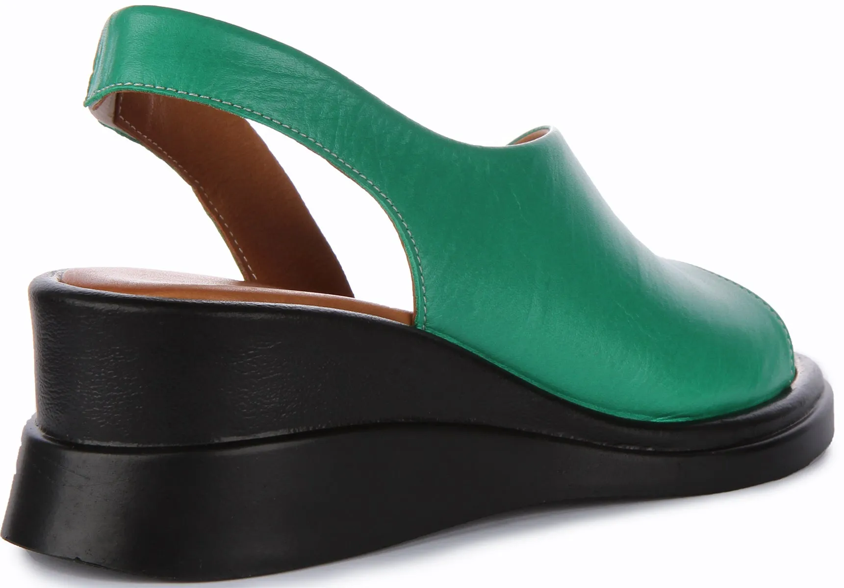 Justinreess England Nessa Wedge Sandal In Green For Women | Secret Sale