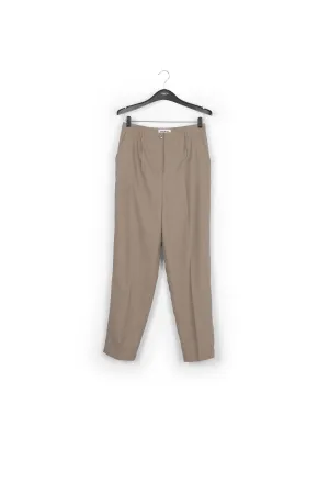 Khaki tapered-fit pants