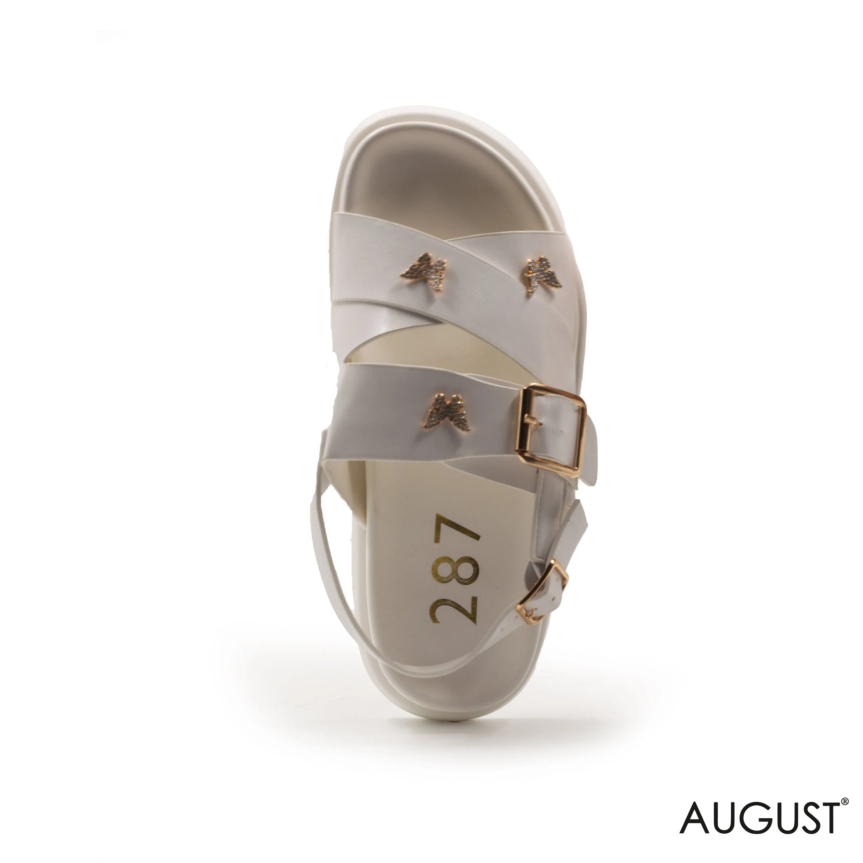 LEATHER THICK SANDALS WITH DETAILS BUTTERFLIES