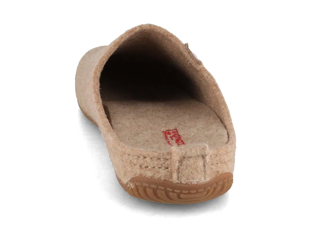 Living Kitzbühel Women Felt Slippers 'Swiss cross', natural