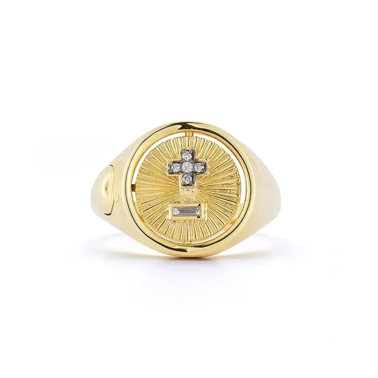 Love Notes Qu'hier Que Demain Diamond Flip Signet Ring