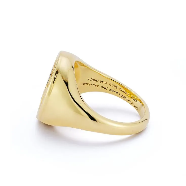 Love Notes Qu'hier Que Demain Diamond Flip Signet Ring