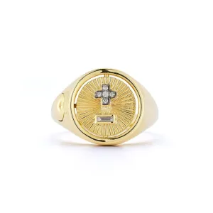 Love Notes Qu'hier Que Demain Diamond Flip Signet Ring