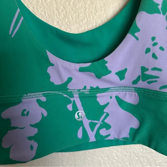Lululemon Align Bra Light Support A/B Cup BLOSSOM Lilac Smoke Kelly Green Size10