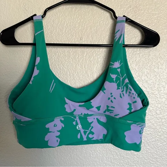 Lululemon Align Bra Light Support A/B Cup BLOSSOM Lilac Smoke Kelly Green Size10