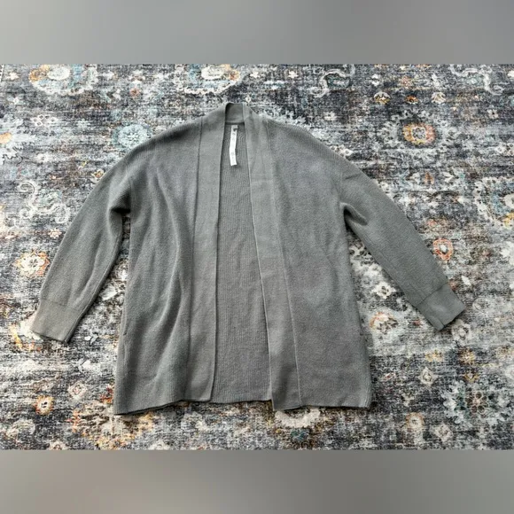 Lululemon Merino Wool-Blend Ribbed Long Wrap SweaterHeathered Gull Grey - 4