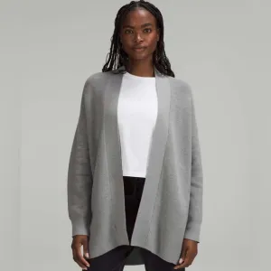 Lululemon Merino Wool-Blend Ribbed Long Wrap SweaterHeathered Gull Grey - 4