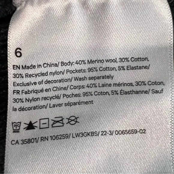 Lululemon Merino Wool-Blend Ribbed Long WrapSweater in Heathered Black