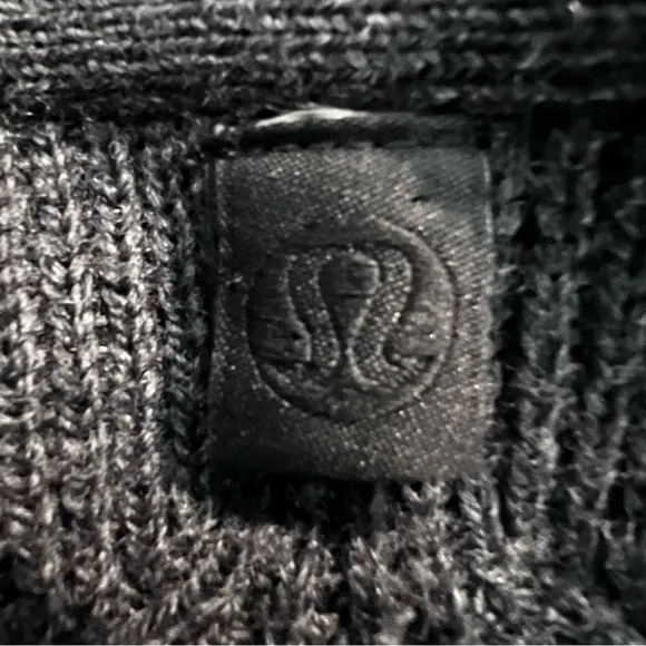 Lululemon Merino Wool-Blend Ribbed Long WrapSweater in Heathered Black