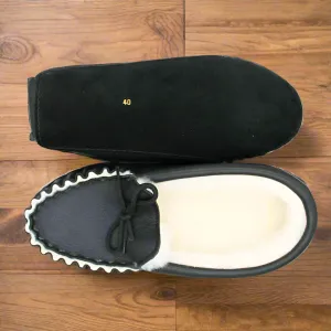 Luxury Leather and Sheepskin Slipper with Soft Sole - The Saxon
