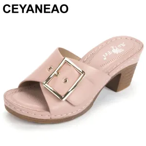 Mama High Heel 7cm Heel Muller Sandals Metal Larger Sizes 42