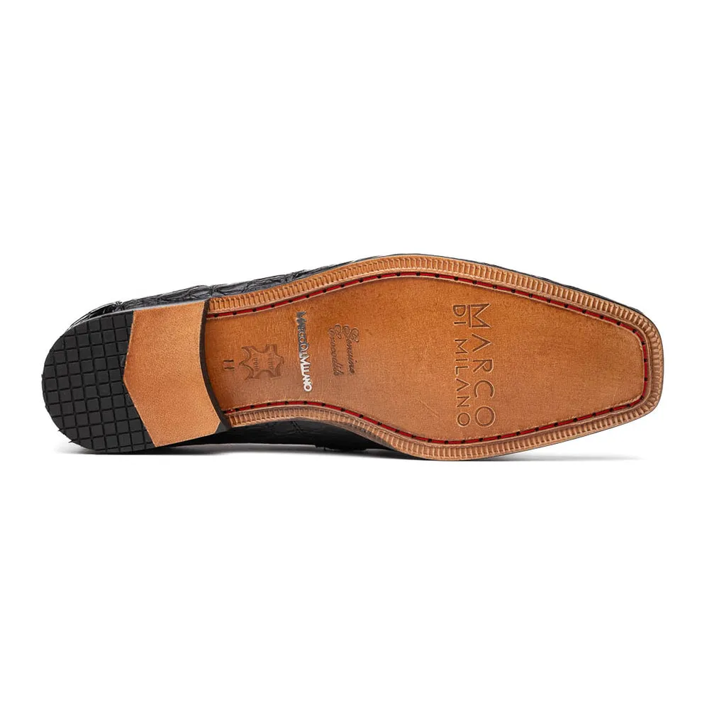 Marco Di Milano Fabro Grey Caiman Crocodile Bit Loafers