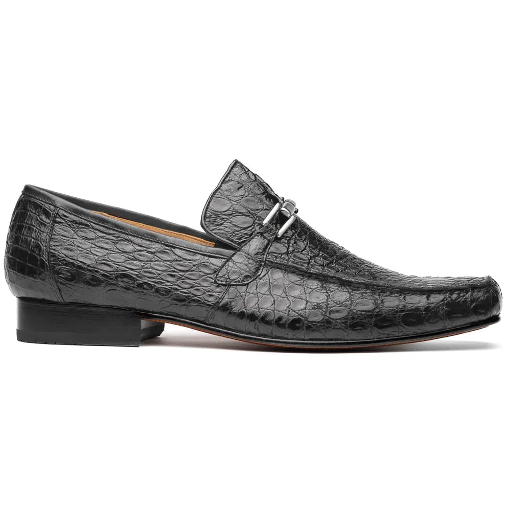 Marco Di Milano Fabro Grey Caiman Crocodile Bit Loafers