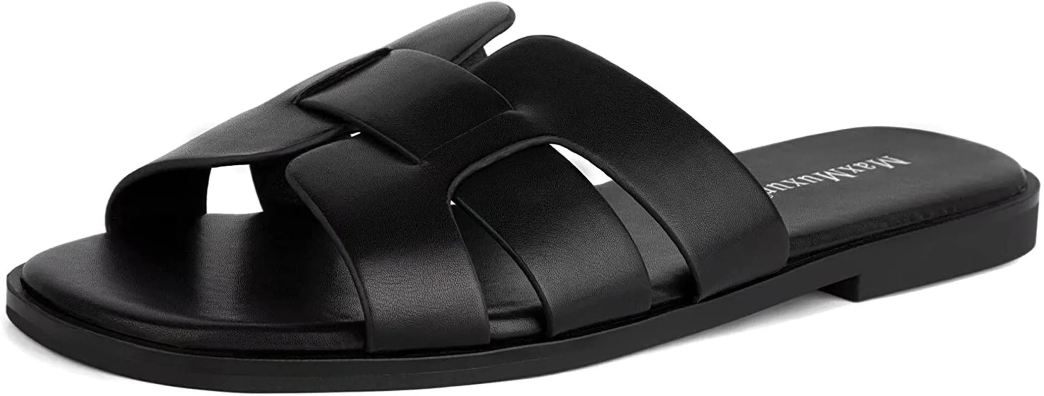 Maxmuxun Women'S H Band Slide Sandals Slip on Flat Sandals Comfort Backless Summer Shoes Slides