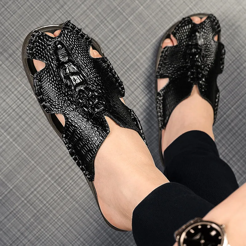 Men's Slippers Genuine Leather Sandals