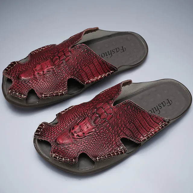 Men's Slippers Genuine Leather Sandals
