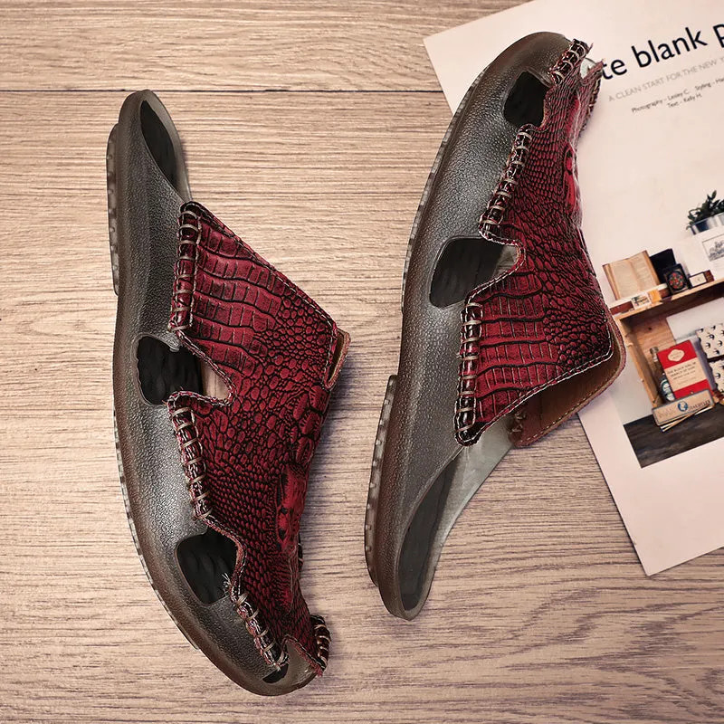Men's Slippers Genuine Leather Sandals
