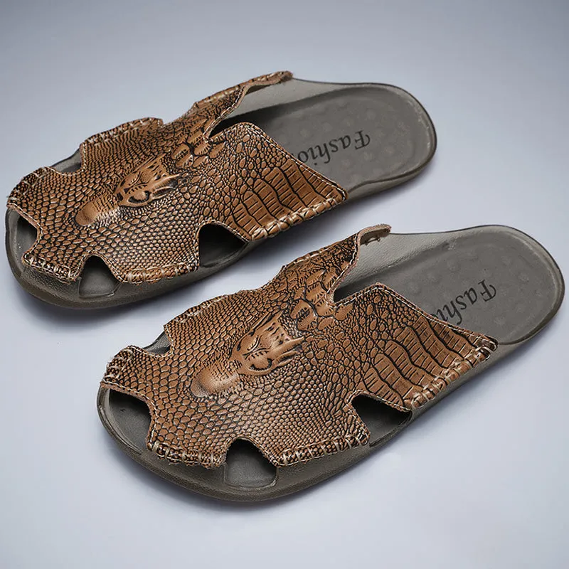 Men's Slippers Genuine Leather Sandals