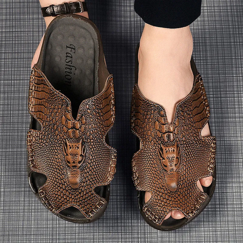 Men's Slippers Genuine Leather Sandals