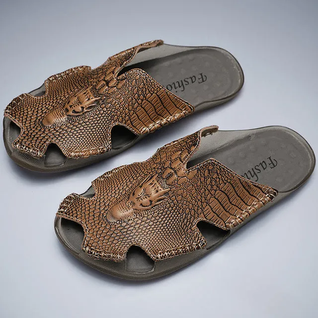 Men's Slippers Genuine Leather Sandals