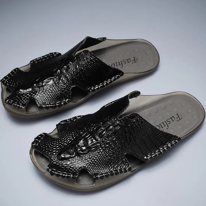 Men's Slippers Genuine Leather Sandals