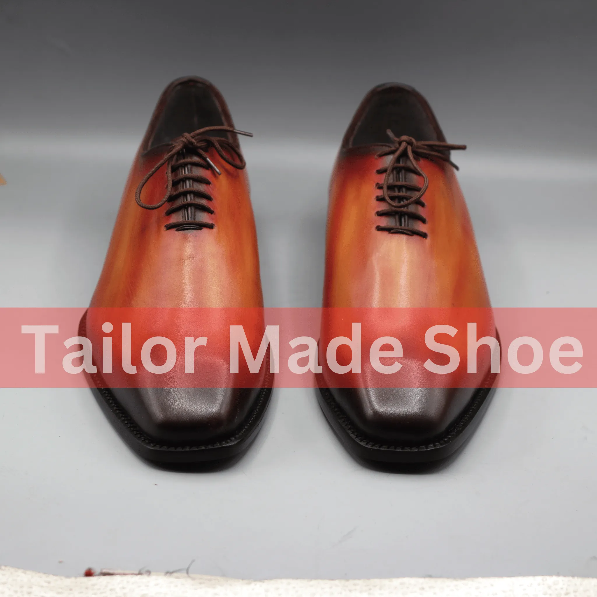 Men’s Two-Tone Leather Dress Shoes – Unique Handcrafted Oxfords Luxury Brown & Amber Leather Oxfords – Stylish Handmade Formal Shoes