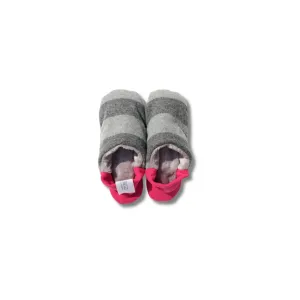 Merippa Slippers FW | Grey & Pink Stripes Flannel Stripes × Fur