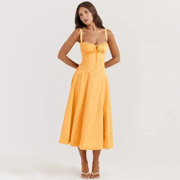 Nakans Floral Bustier Midriff Waist Shaper Dress