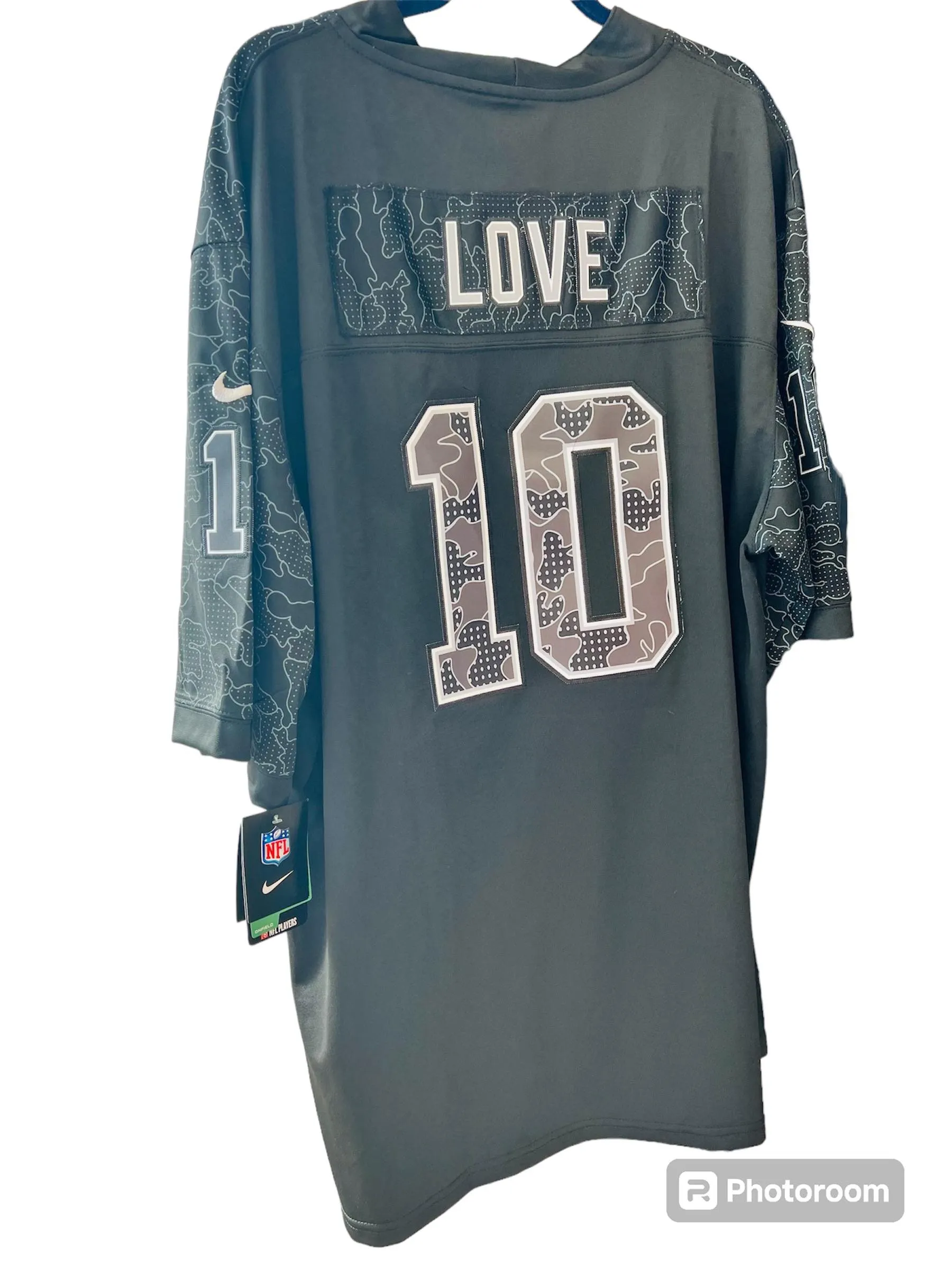 New Jordan Love 10 Green Bay Packers Black Reflective Replica Limited Jersey – Men sz XXL