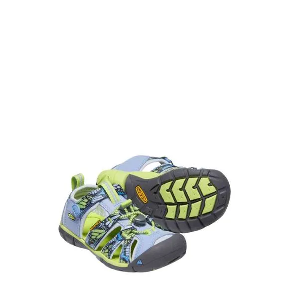 NEW KEEN kid's seacamp ii cnx sandals in hydrangea/sharp green
