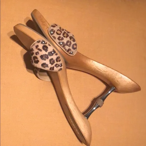 NWOB Pazzo Leopard Kitten Heel Sandals Size 7.5