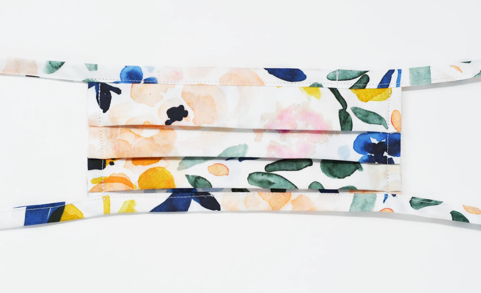 Organic Cotton Face Mask with Flexible Nose and Ties- Sierra Floral
